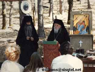 Translating a lecture by Archbishop Anthony at the Saint Herman Summer Pilgrimage, August 1980 (2) - Copyright � The Blessed Seraphim Hermitage