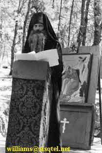 Blessed Seraphim lecturing on the 'Orthodox Revival in the Soviet Union as an Inspiration for American Orthodoxy' at the Saint Herman Summer Pilgrimage, August 1980 (1) - Copyright � The Blessed Seraphim Hermitage